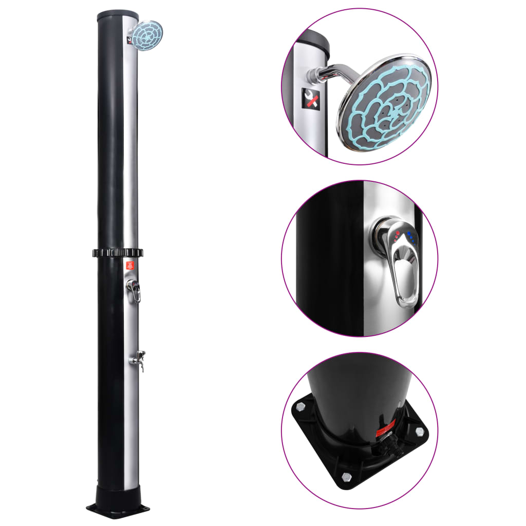 vidaXL Outdoor Solar Shower Swimming Pool Shower with Faucet Shower Stand-0