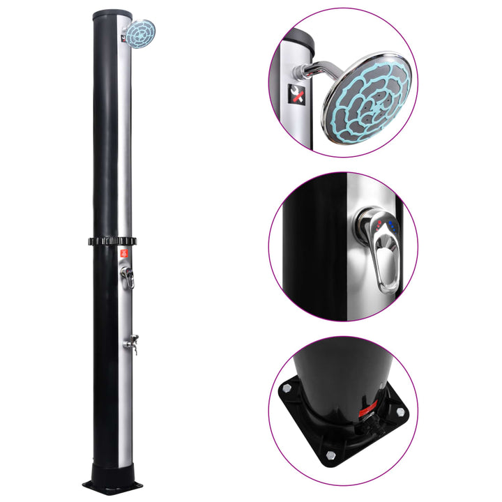 vidaXL Outdoor Solar Shower Swimming Pool Shower with Faucet Shower Stand-0
