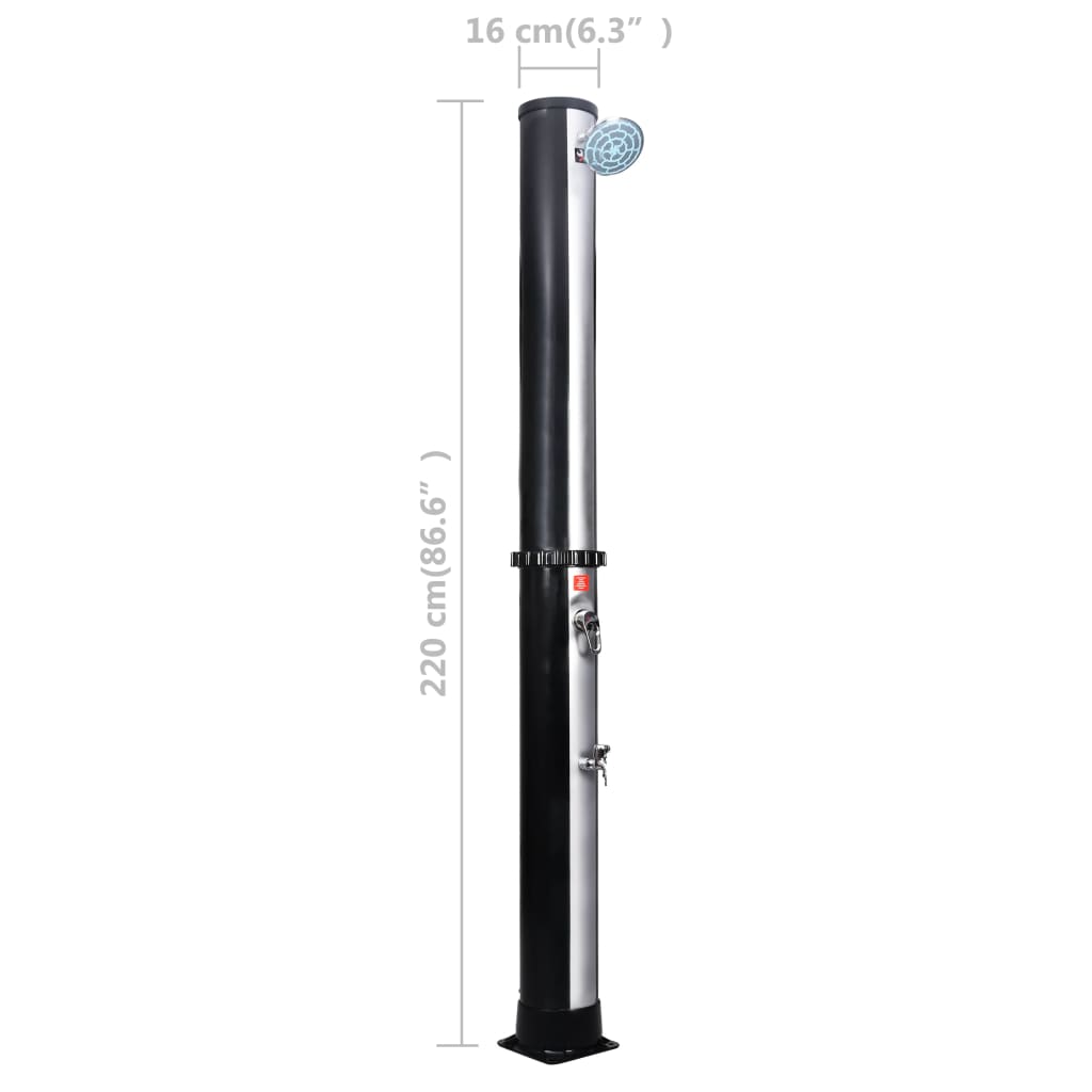 vidaXL Outdoor Solar Shower Swimming Pool Shower with Faucet Shower Stand-3