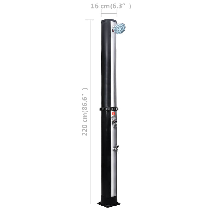 vidaXL Outdoor Solar Shower Swimming Pool Shower with Faucet Shower Stand-3