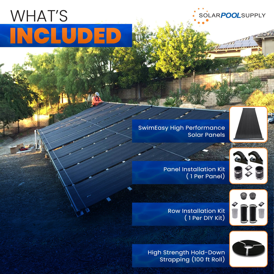 SwimEasy High-Performance DIY Solar Pool Heater Kit - 15-20 Year Life Expectancy - Ultimate Combination of Performance & Durability