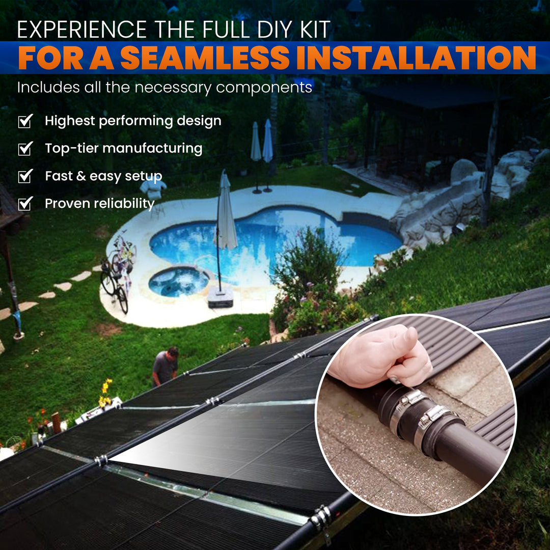 SwimEasy High-Performance DIY Solar Pool Heater Kit - 15-20 Year Life Expectancy - Ultimate Combination of Performance & Durability
