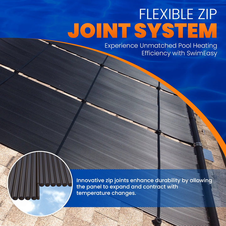 SwimEasy High-Performance Solar Pool Heater Panel Replacement - Highest Performing Design - 15-20 Year Life Expectancy (Includes 4 Heavy-Duty Rubber Couplings)