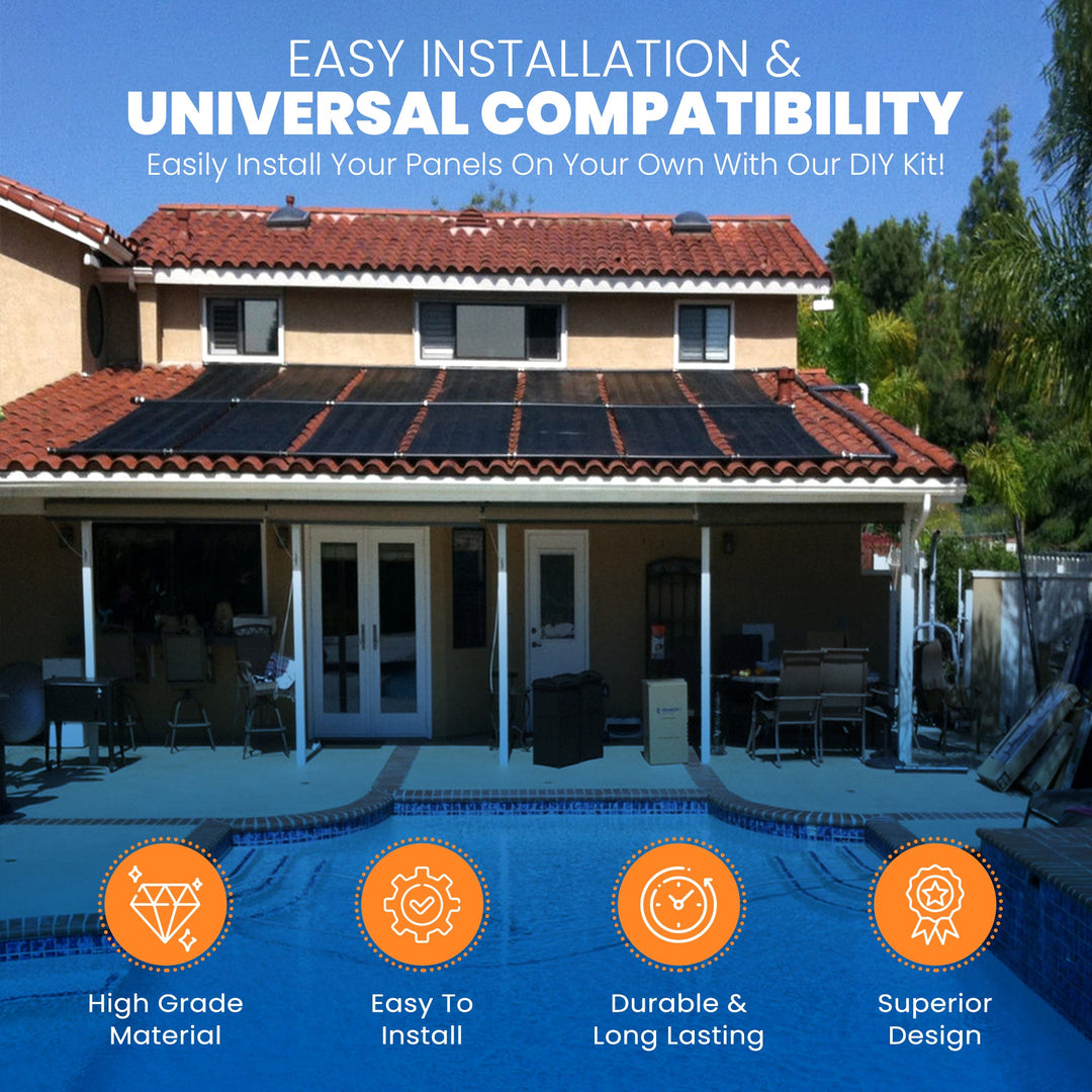 SwimEasy High-Performance DIY Solar Pool Heater Kit - 15-20 Year Life Expectancy - Ultimate Combination of Performance & Durability