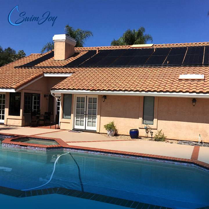 SwimJoy Industrial Grade DIY Solar Pool Heater Kit - Advanced High-Wind Mounting System - Lifetime Ltd. Warranty