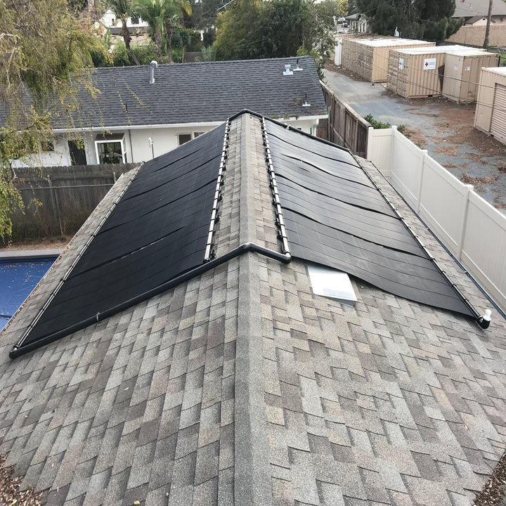 SwimJoy Industrial Grade DIY Solar Pool Heater Kit - Advanced High-Wind Mounting System - Lifetime Ltd. Warranty