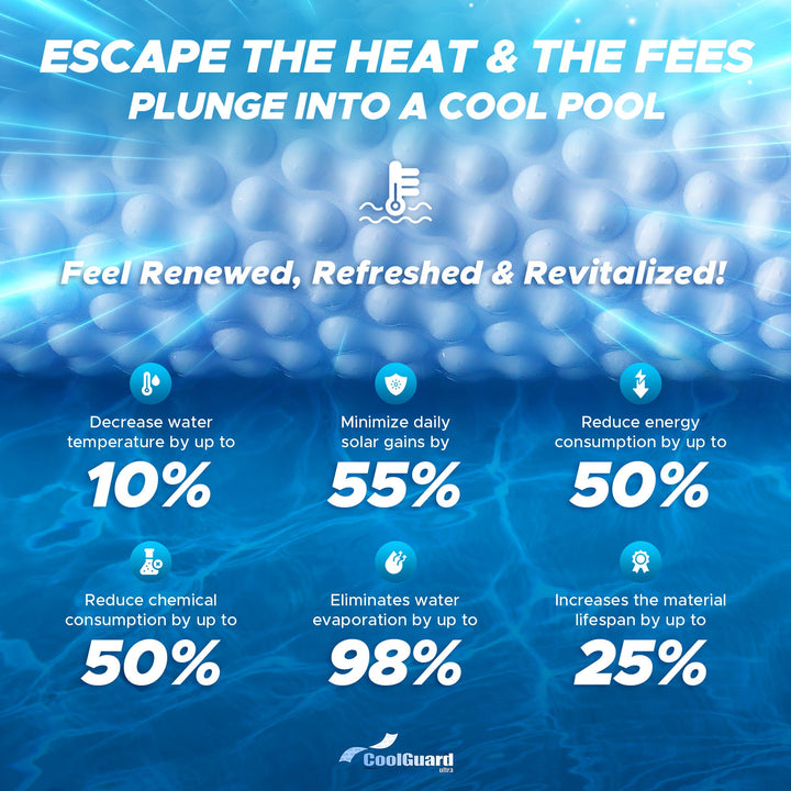 CoolGuard™ GeoBubble™ Solar Pool Cover Reflective Cooling for Hot Climates